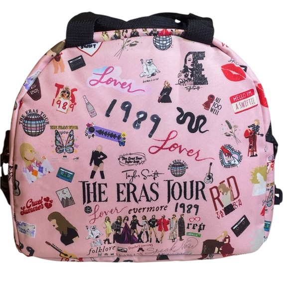 Swiftie Eras Themed Pink Nylon Kids Lunchbox Removable Crossbody Strap - Picture 2 of 13
